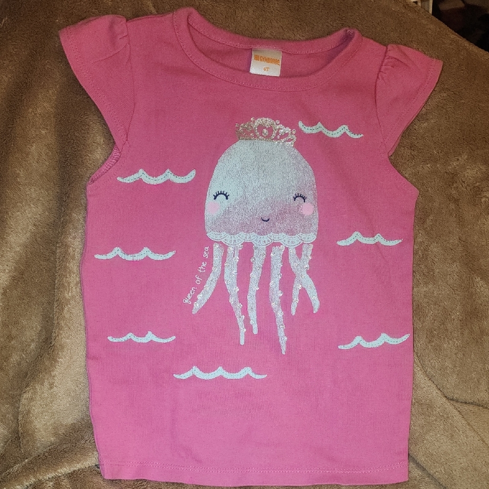 Sz 4T Gymboree Pink Jellyfish Crown Graphic Tee